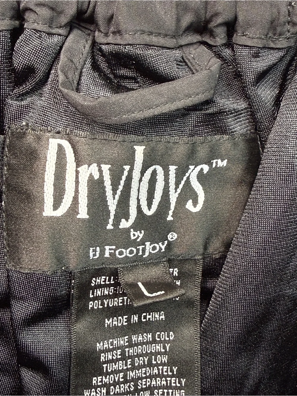 Men's Black Footjoy Rain Golf Pants Large Dryjoys